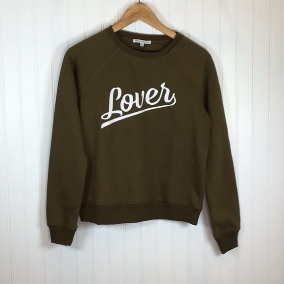 Rebecca Minkoff | LOVER Army Green Sweatshirt Size Small - Picture 4 of 9